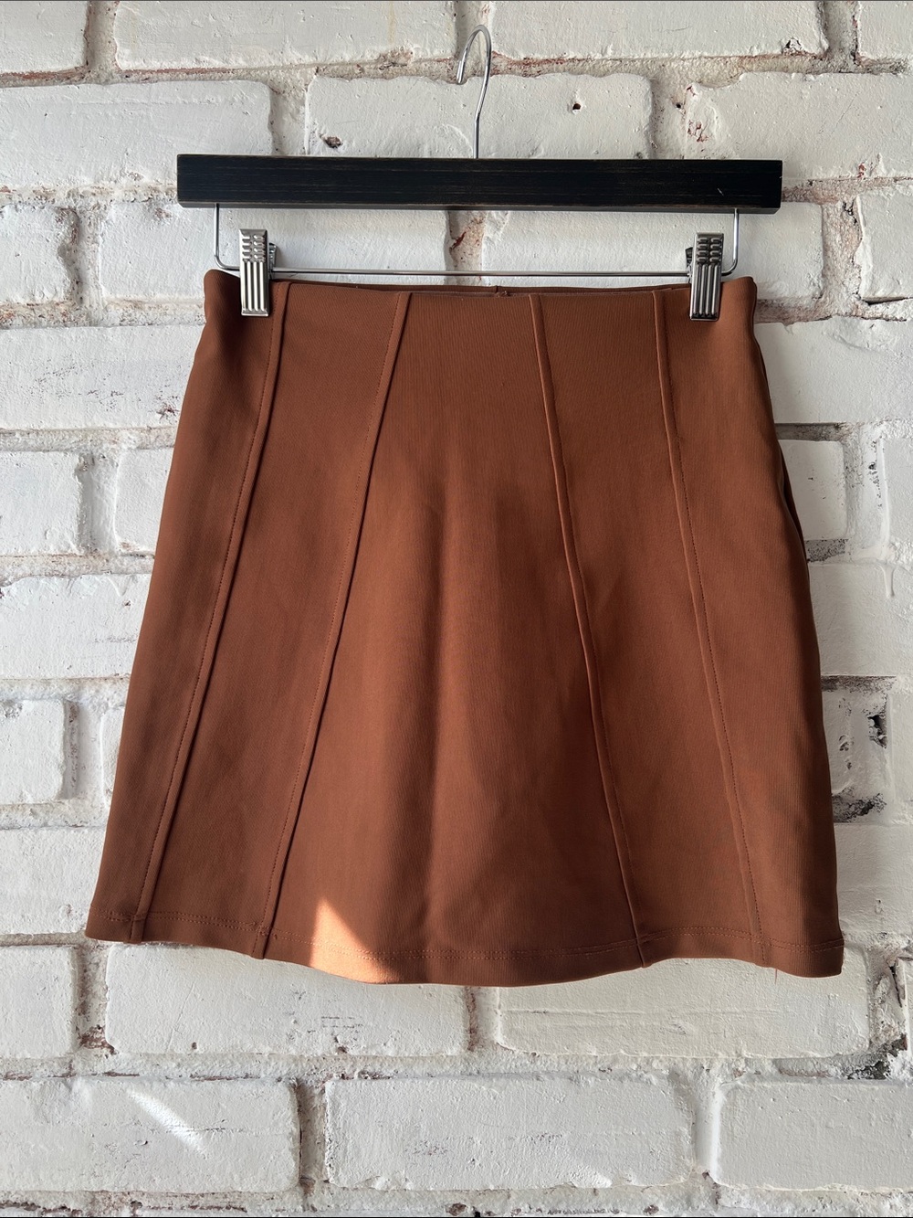 Vintage Rust Brown Mini Skirt structured darted